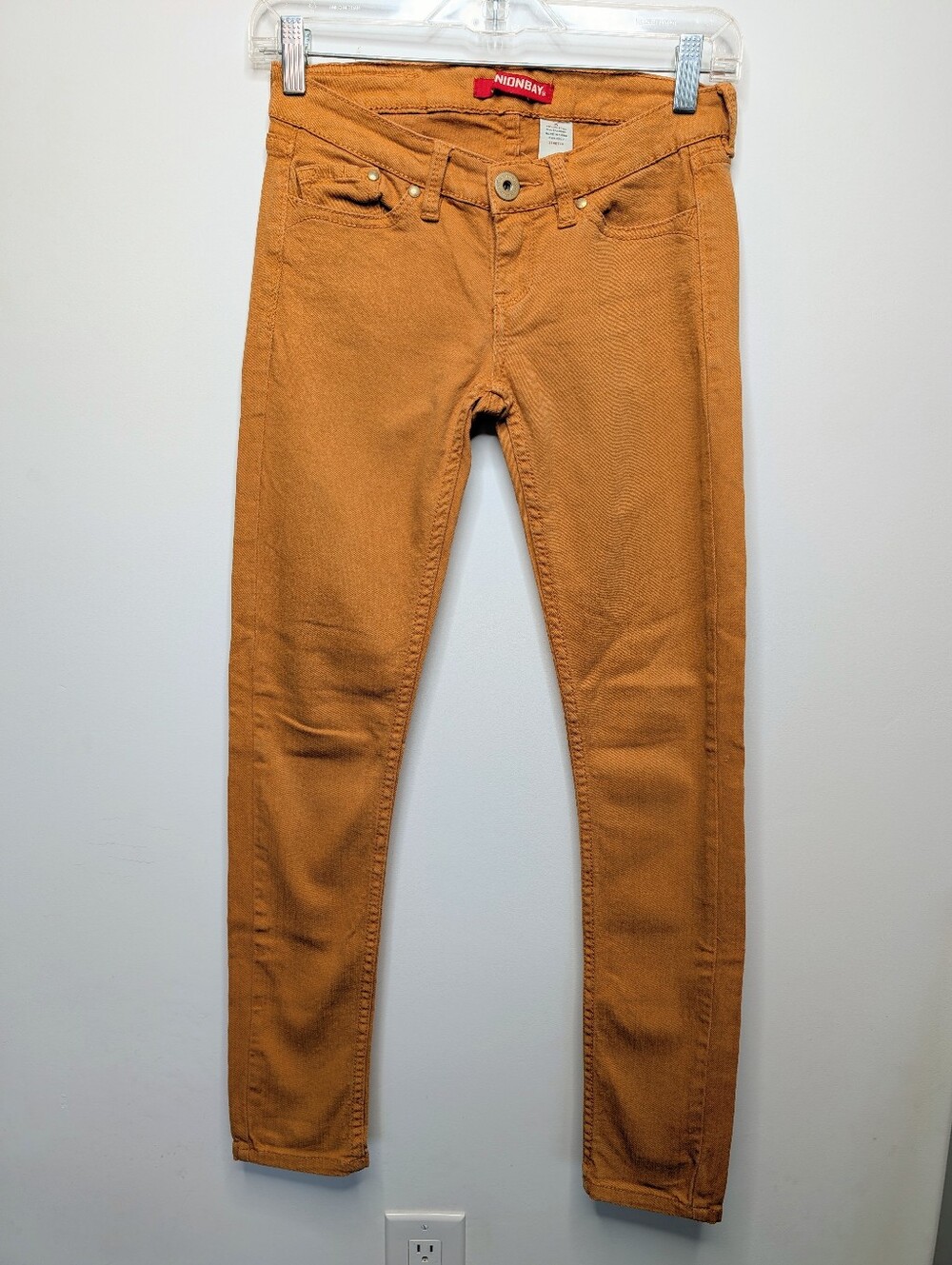 Y2K Ultra Low Rise Muted Mustard Yellow Stretch Denim Skinny Jeans Boho Grunge